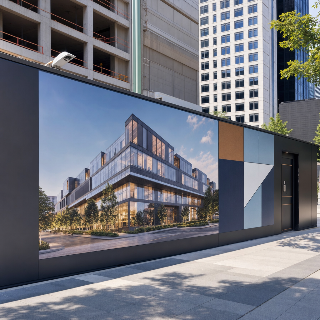 Branded construction hoarding panels